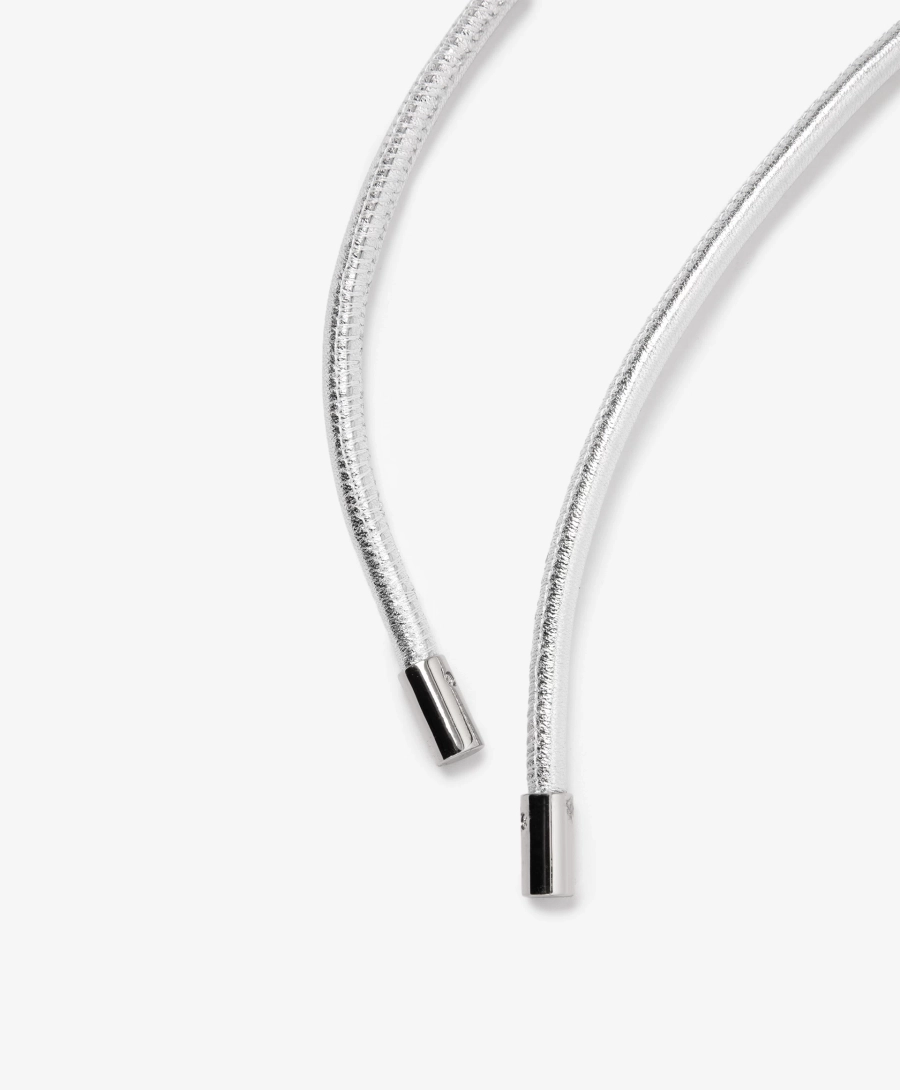 Пояс-шнур из натуральной кожи GLVR, цвет: Серебряный 126G26GAA2301 купить онлайн