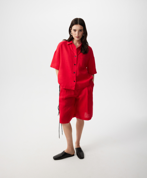 Шорты льняные GLVR, цвет: красный, 126G25GAC6003 купить онлайн