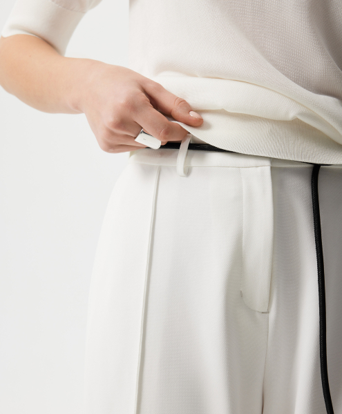 Брюки трикотажные средней посадки GLVR, цвет: белый, 126G21GAC5607 купить онлайн