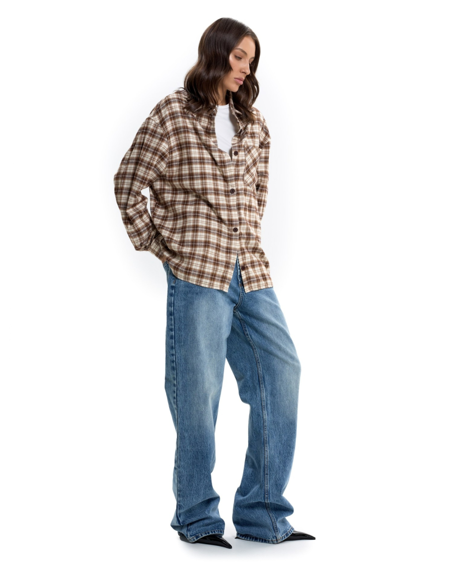 Рубашка в клетку Suborbia, цвет: бежевый, 006622 купить онлайн