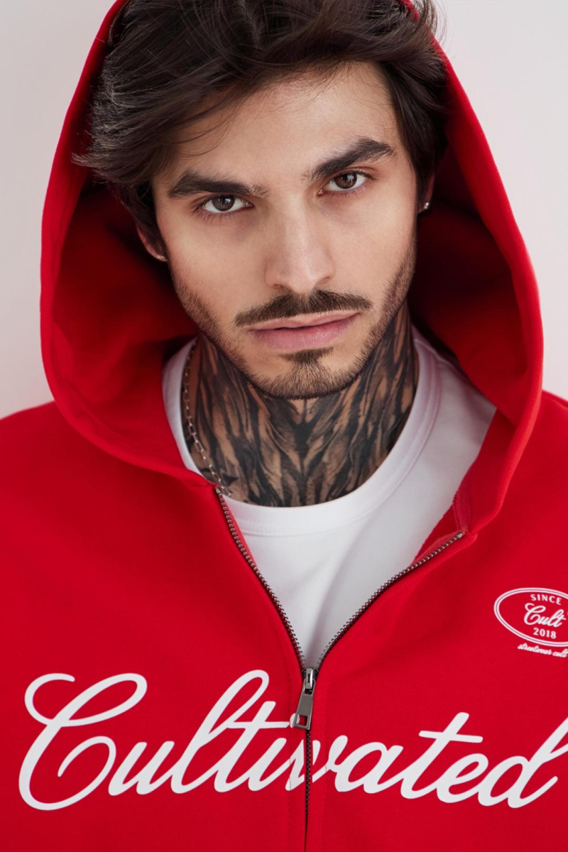 Худи на молнии «Город» CULTBASE, цвет: красный,  купить онлайн