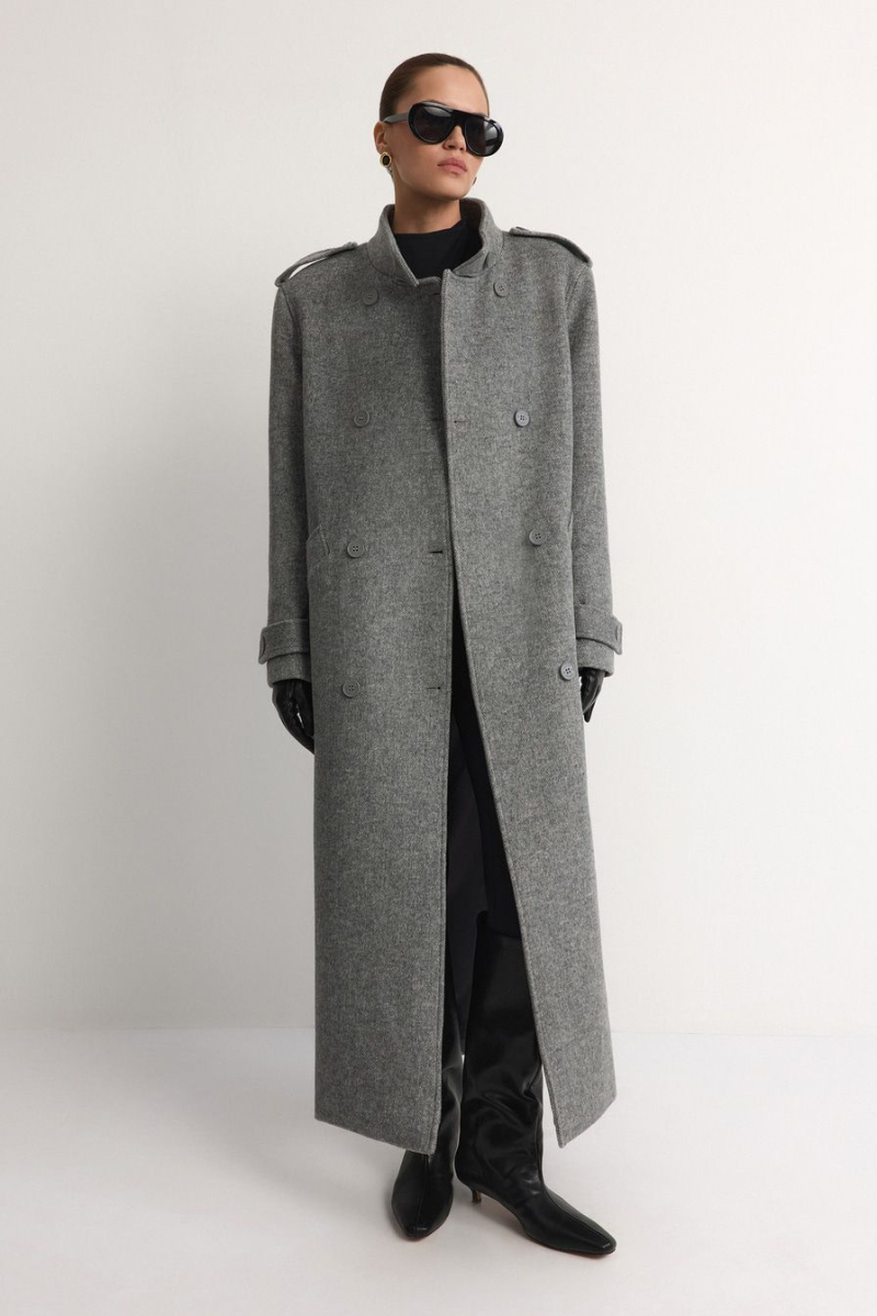 Пальто из смесовой шерсти TOPTOP, цвет: серый, TTS.041.14157.801 купить онлайн