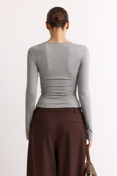 Лонгслив с рукавами на кнопках TOPTOP, цвет: серый, TT.025.17747.820 купить онлайн