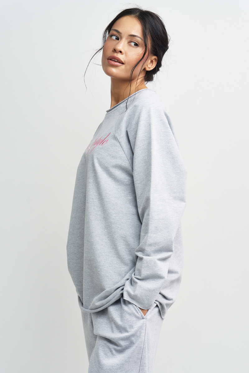 Лонгслив с вышивкой Erist store, цвет: серый меланж, НФ-00003347 купить онлайн