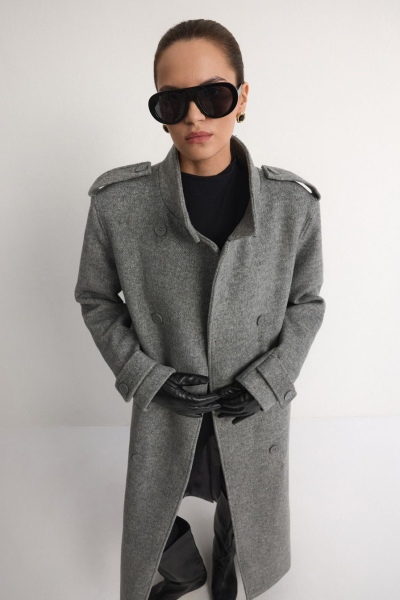 Пальто из смесовой шерсти TOPTOP, цвет: серый, TTS.041.14157.801 купить онлайн