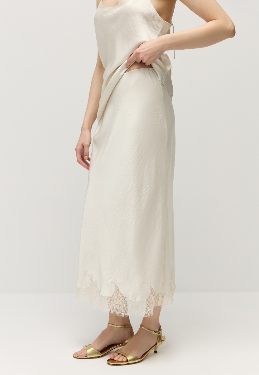 Юбка с кружевом AROUND, цвет: жемчужный, 2725_241VPE02 купить онлайн