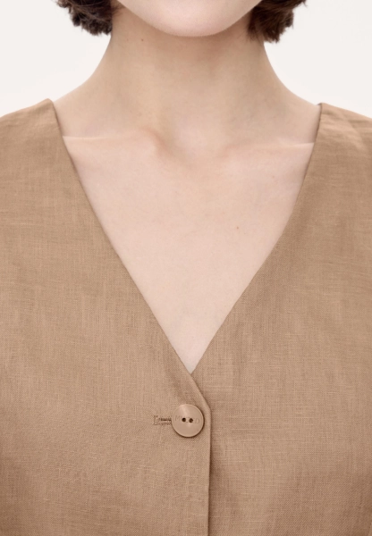 Женский жилет льняной MUTED, цвет: бежевый, 905310.WJKT0003_Beige купить онлайн