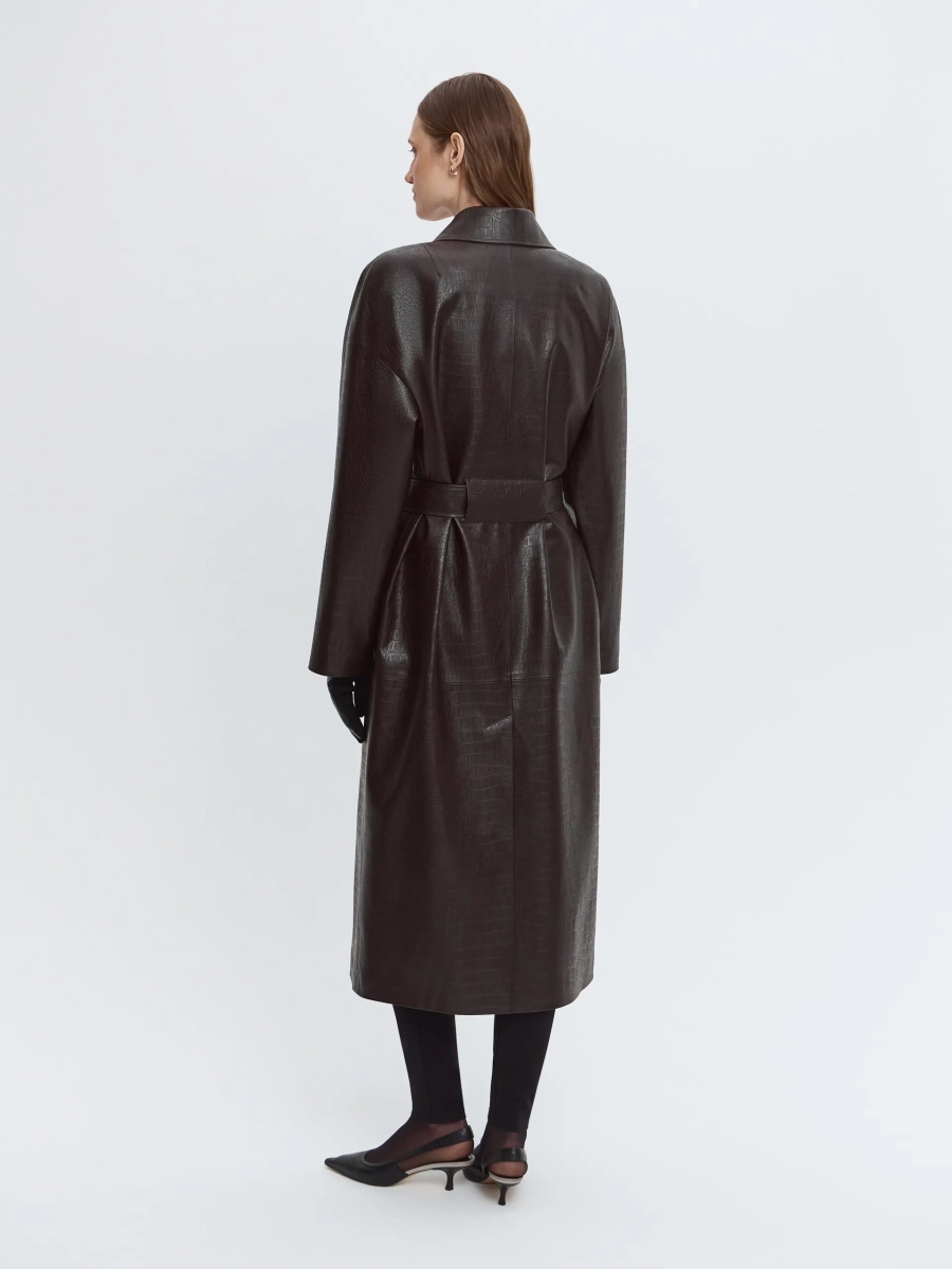 Плащ из фактурной экокожи ANNA PEKUN, цвет: коричневый, 14.2578.700 купить онлайн