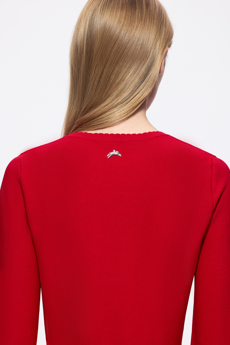 Платье вязаное с рукавом-клеш DREAMS BY ALENA AKHMADULLINA, цвет: красный, 225104070304139/105000 купить онлайн