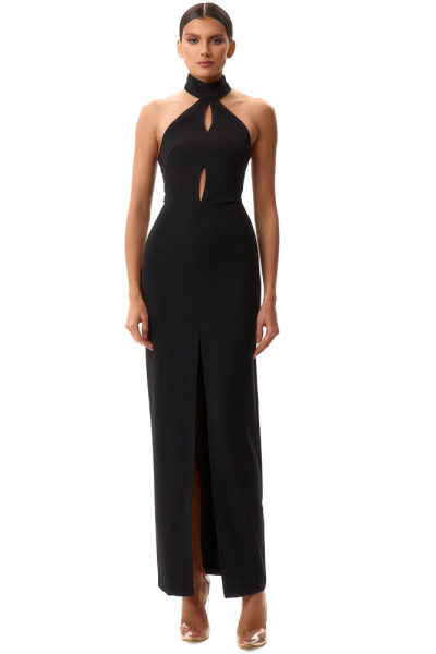 Платье из крепа с шифоновыми завязками