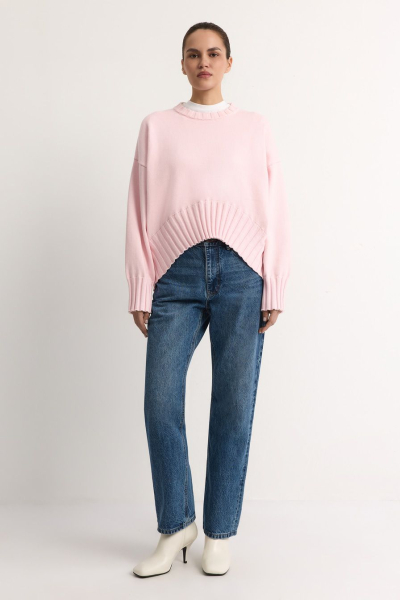 Джемпер с асимметричным низом TOPTOP, цвет: розовый, TT.050.18786.300 купить онлайн