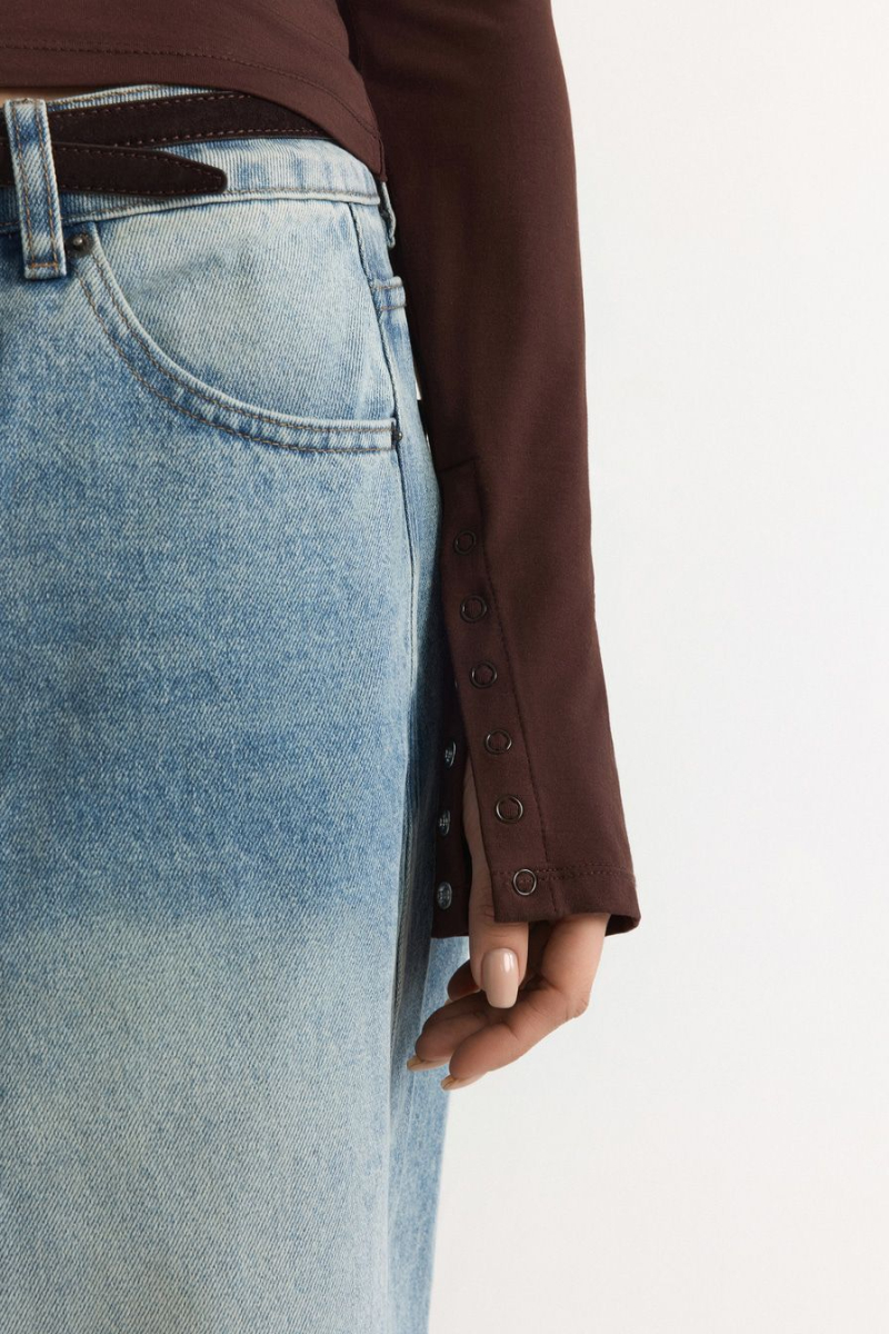 Лонгслив с рукавами на кнопках TOPTOP, цвет: коричневый, TT.025.17747.700 купить онлайн