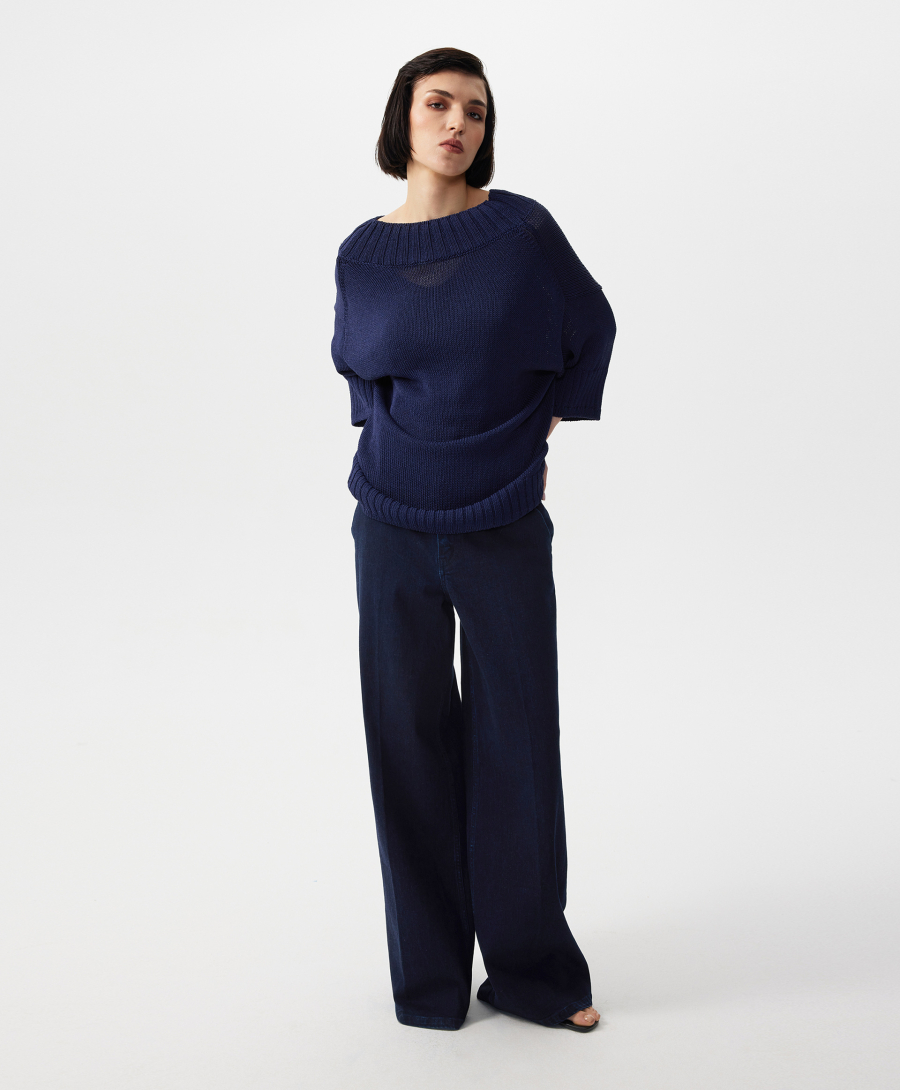 Джемпер оверсайз удлиненный GLVR, цвет: Черный, 126G23GAC3107 купить онлайн