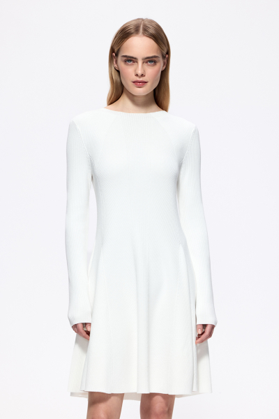 Вязаное расклешенное платье DREAMS BY ALENA AKHMADULLINA, цвет: белый, 126104070304457/102000 купить онлайн