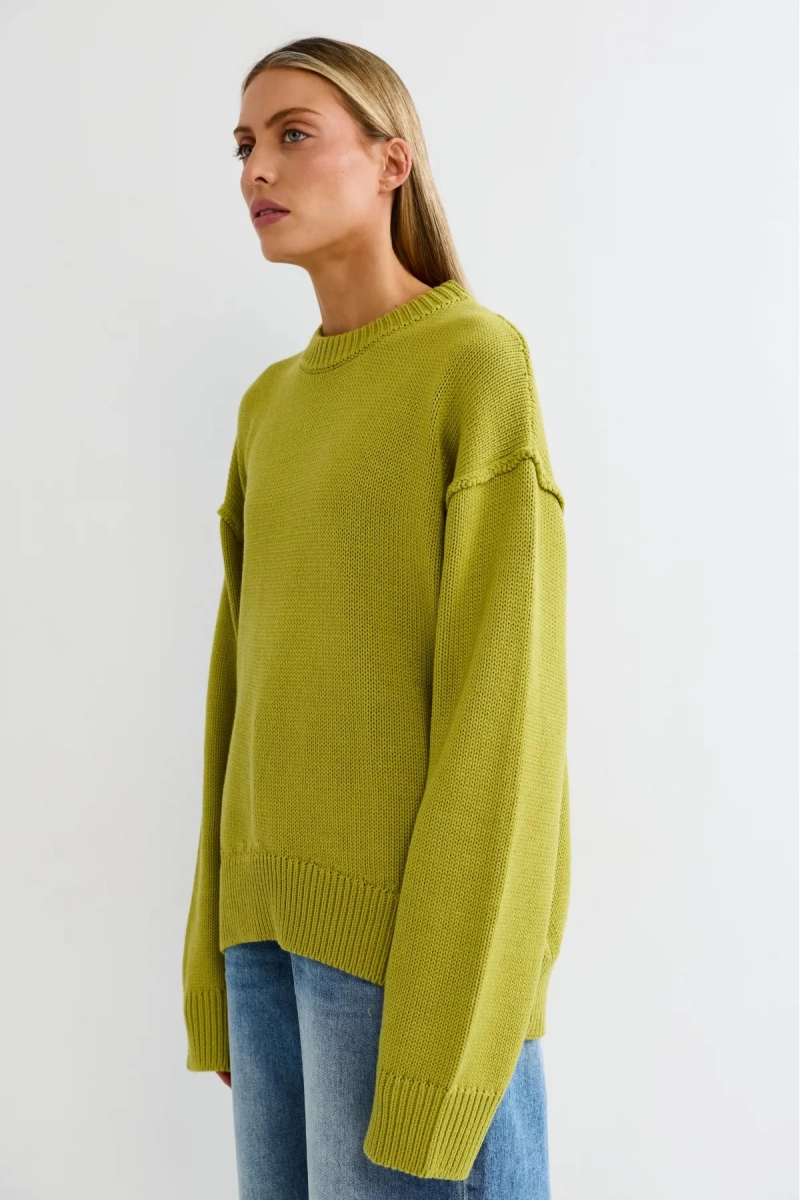 Джемпер с наружными швами Яблочный Erist store, цвет: зеленый, НФ-00003241 купить онлайн