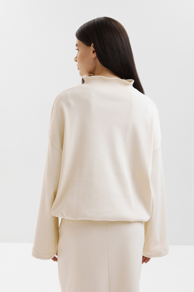 Свитшот с акцентным вырезом marte, цвет: бежевый,  купить онлайн