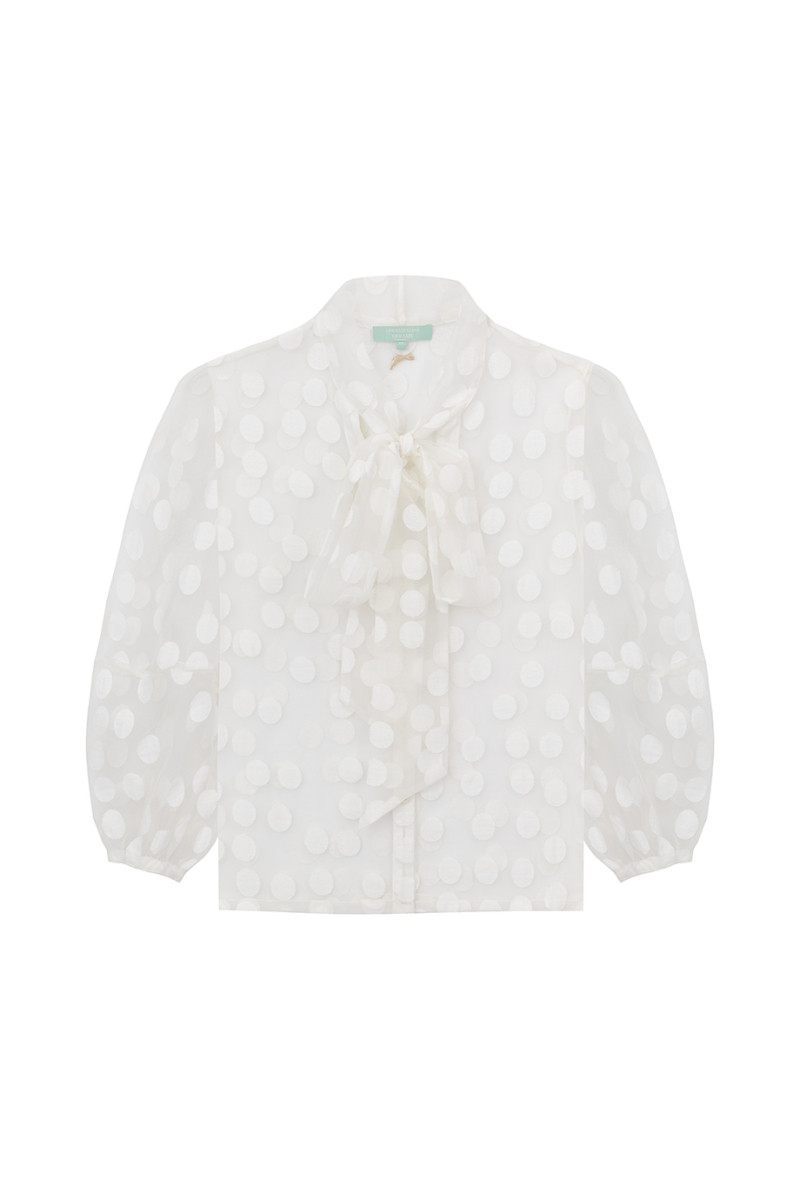 Блузка из деворе с бантом DREAMS BY ALENA AKHMADULLINA, цвет: белый, 126102050204387/702000 купить онлайн