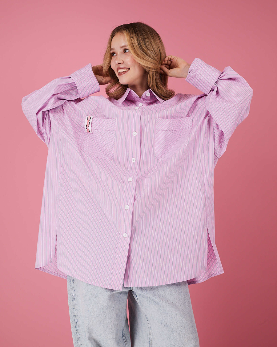 Рубашка макси оверсайз #20 TABOO, цвет: розовый, Rub20 купить онлайн