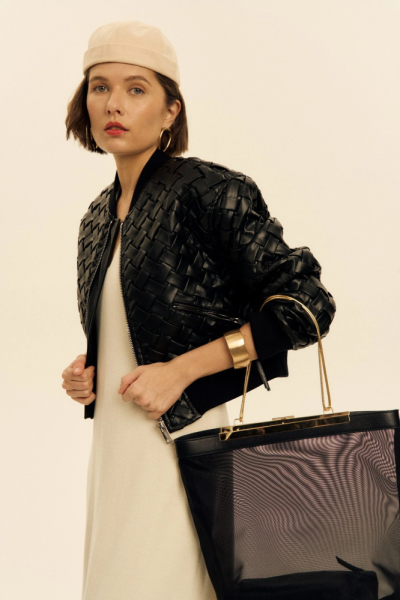 Бомбер из плетеной кожи Бомбер из плетеной кожи