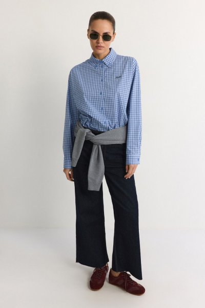 Рубашка прямого силуэта TOPTOP, цвет: голубой, TT.021.18819.601 купить онлайн