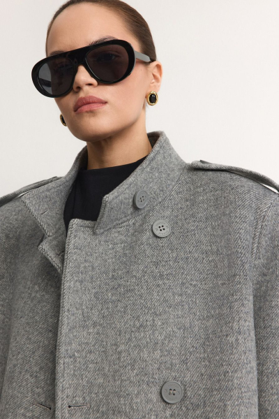 Пальто из смесовой шерсти TOPTOP, цвет: серый, TTS.041.14157.801 купить онлайн