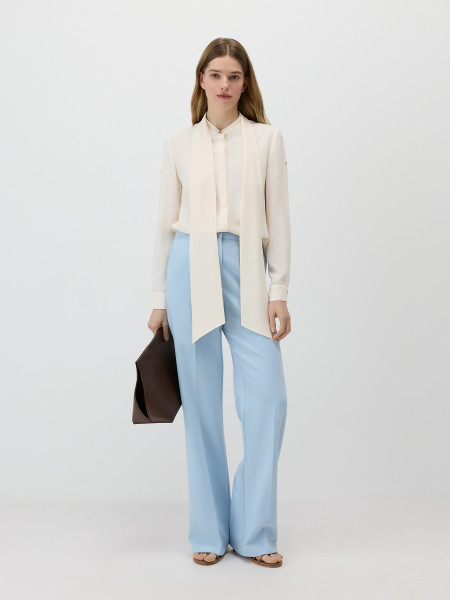 Рубашка с шарфом-лавальер Conso, цвет: белый, PR 260421 - молочный купить онлайн