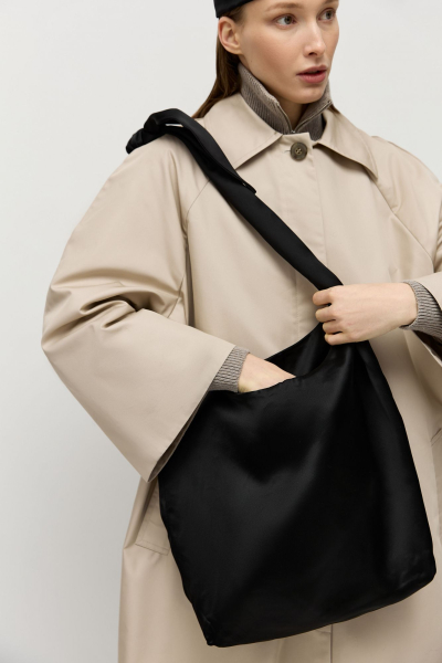 Шопер из атласа AROUND, цвет: Черный 1311_14V01 купить онлайн