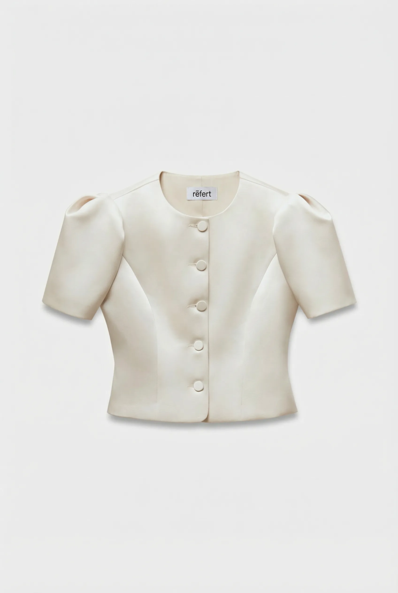 Жакет с объемными рукавами из сатина REFERT, цвет: жемчужный, 04-3860/1-2511 купить онлайн