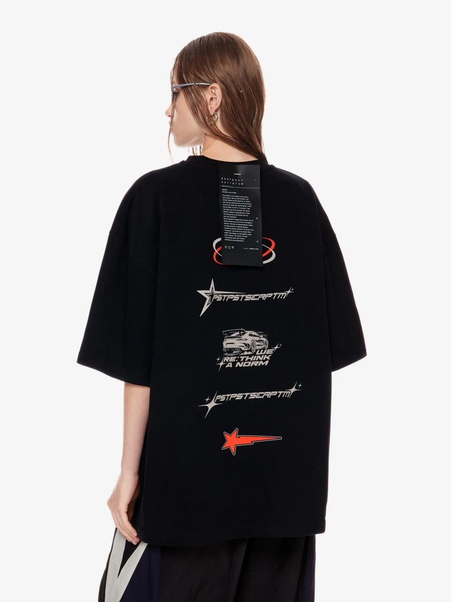 Футболка оверсайз с принтом p.p.s., цвет: Черный, 1131.001.00.01.001 купить онлайн
