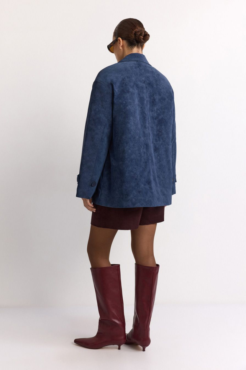 Утепленная куртка из экозамши TOPTOP, цвет: синий, TTS.040.17506.620 купить онлайн