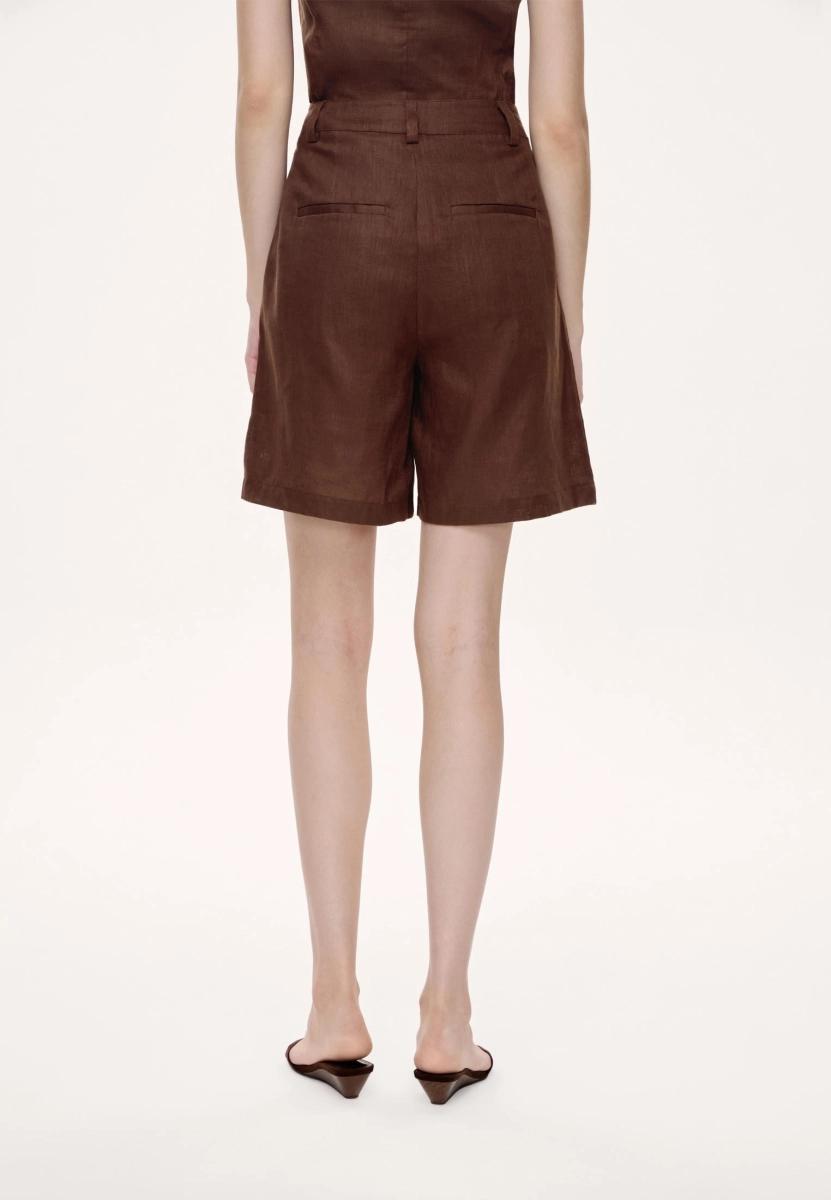 Женские шорты льняные MUTED, цвет: коричневый, 905310.WSHT0014_Brown купить онлайн