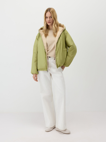 Пуховая куртка двусторонняя Conso, цвет: мультиколор, SDS 260101 - бежевый/зеленый купить онлайн