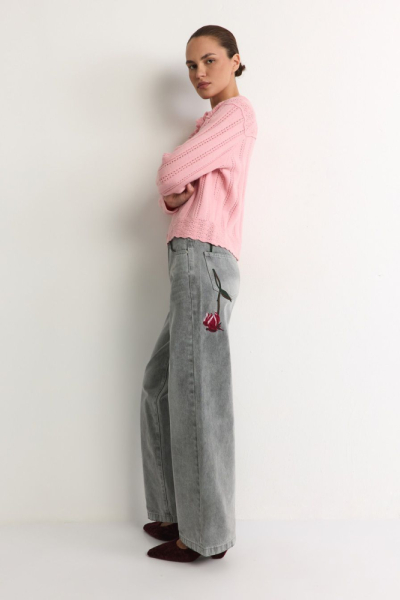 Джинсы из смесового хлопка с вышивкой