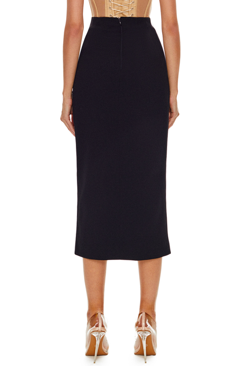 Юбка-миди с разрезом SODAMODA, цвет: Черный, 16590 купить онлайн