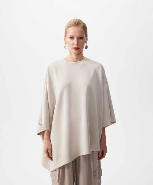 Футболка с асимметричными рукавами GLVR, цвет: серый, 126G22GAC1221 купить онлайн