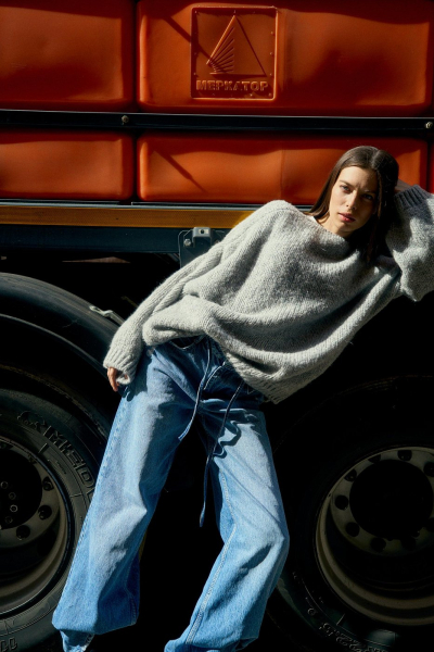 Джемпер оверсайз SODAMODA, цвет: серый, 15728 купить онлайн Джемпер оверсайз SODAMODA, цвет: серый, 15728 купить онлайн