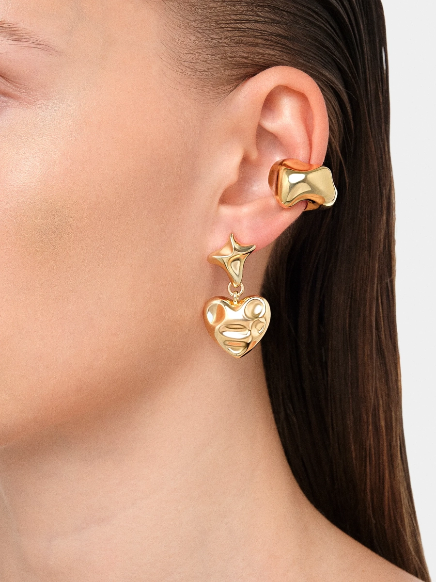 Моносерьга фактурное сердце RUSHEV RSHV_SS25_EA4G купить онлайн