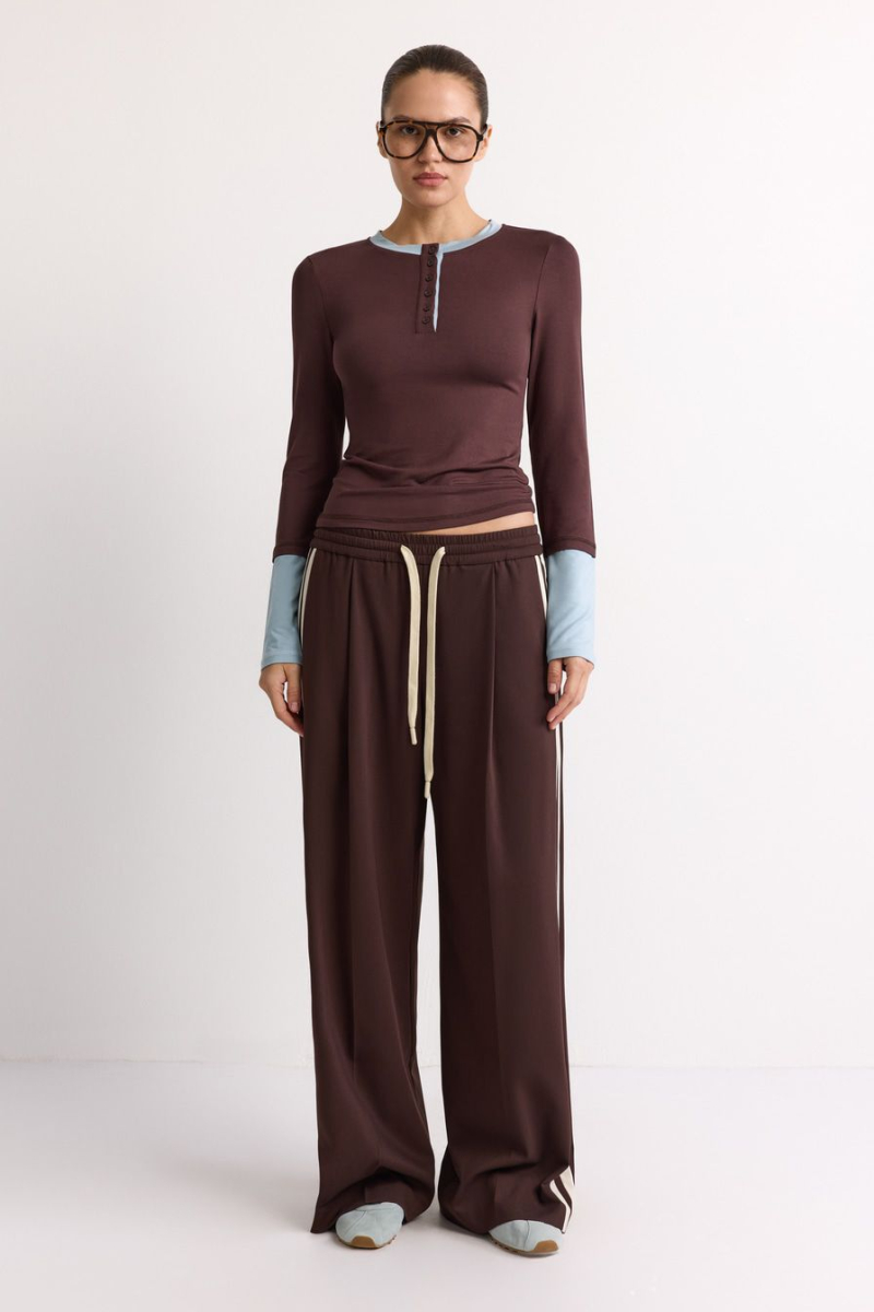 Лонгслив из смесовой вискозы TOPTOP, цвет: коричневый, TT.025.18745.700 купить онлайн