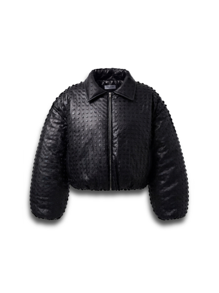 Бомбер Старый Стиль из перфорированной кожи YOUR ANTIHERO, цвет: Черный,  купить онлайн