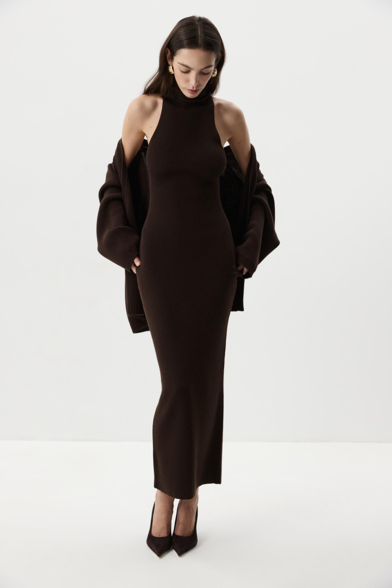 Платье макси Charmstore, цвет: коричневый, 306-51098-551 купить онлайн