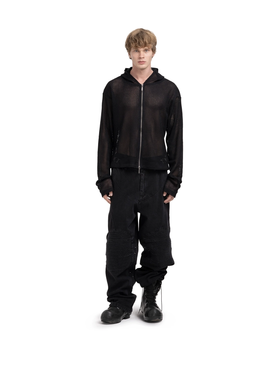 Худи на молнии из сетки ABC, цвет: Черный, 00-159 купить онлайн