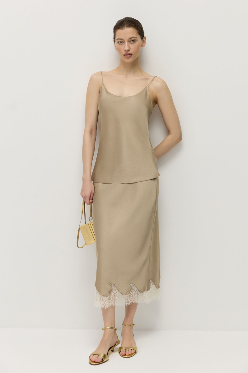 Топ на тонких бретелях AROUND, цвет: оливковый, 269_62VPE01 купить онлайн