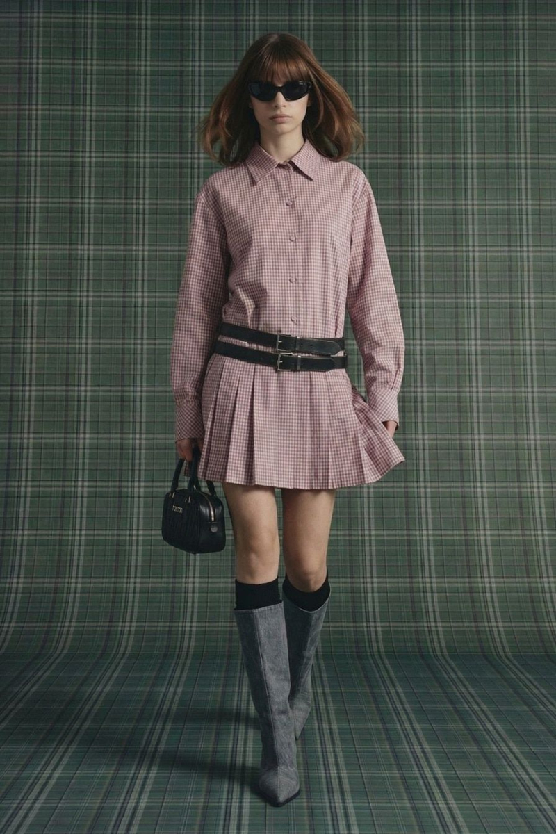 Платье-рубашка из смесового хлопка TOPTOP, цвет: розовый, TT.010.18007.301 купить онлайн