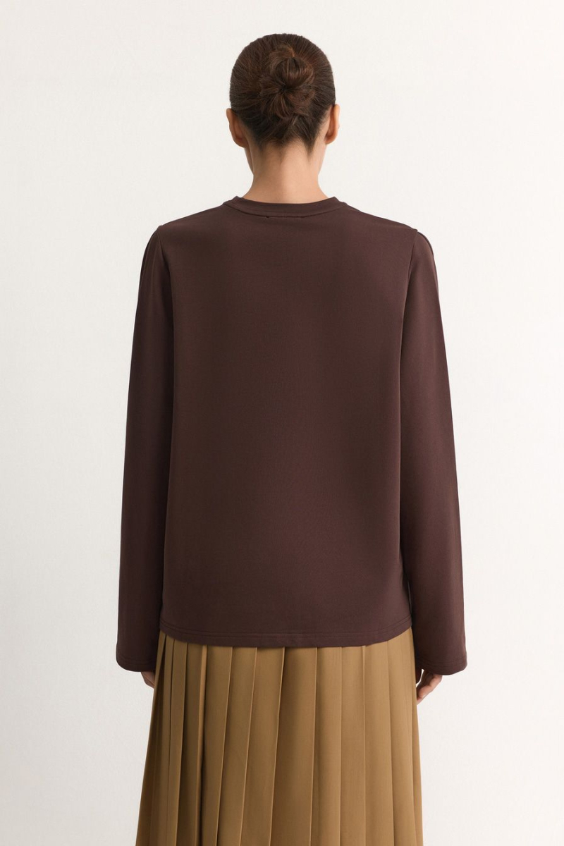 Лонгслив из смесового хлопка TOPTOP, цвет: коричневый, TT.025.12361.700 купить онлайн