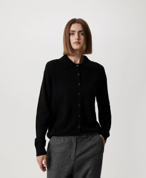 Рубашка вязаная GLVR, цвет: Черный, 225G31GAC3803 купить онлайн