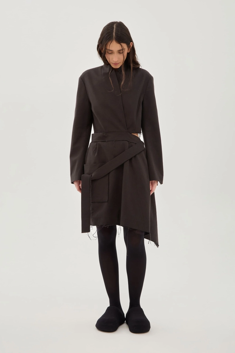 Платье-пиджак с фартуком UNKE, цвет: Черный, 2601D001T_BL купить онлайн