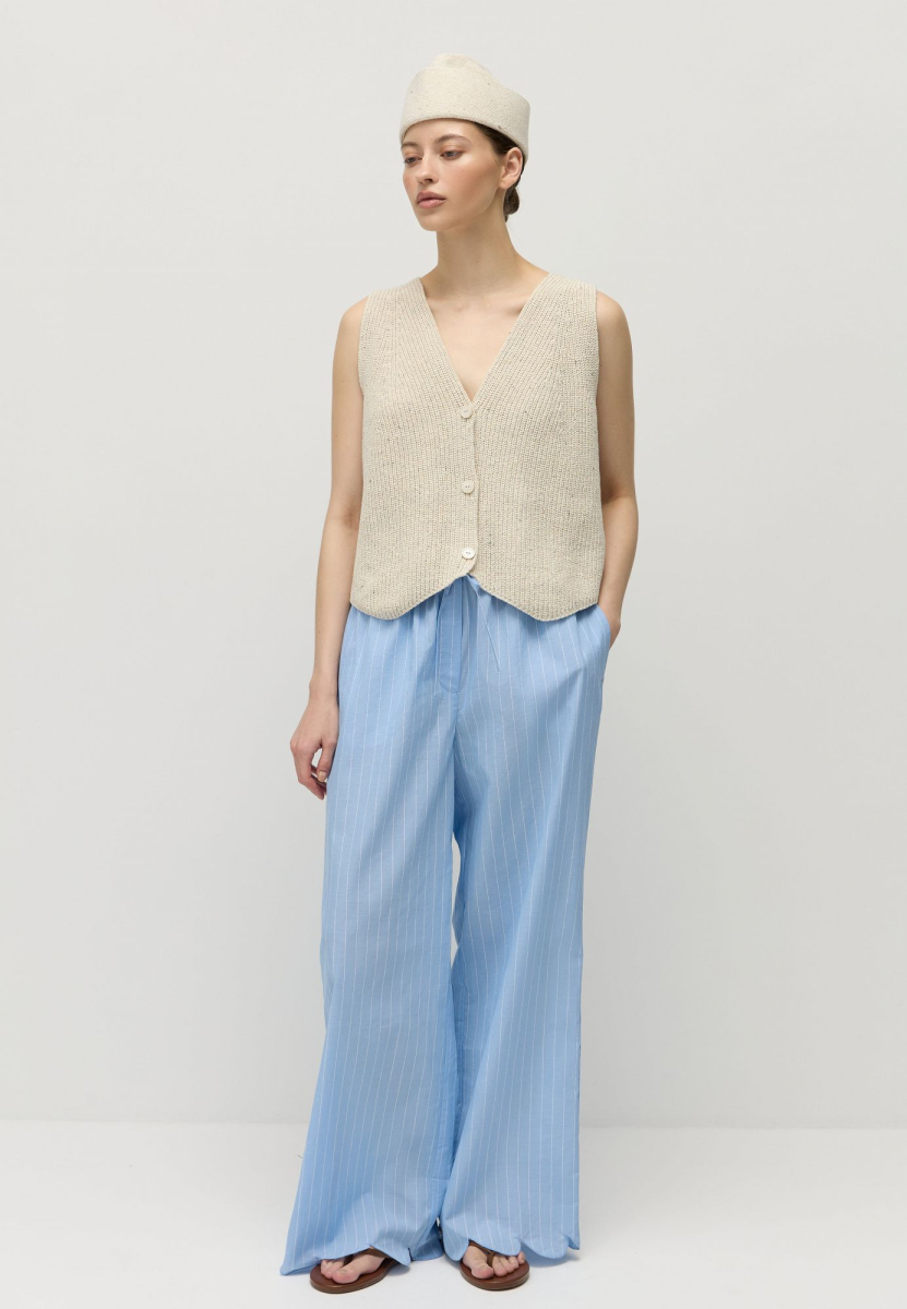 Жилет на пуговицах из переработанного хлопка AROUND, цвет: белый песок, 219_138С01 купить онлайн