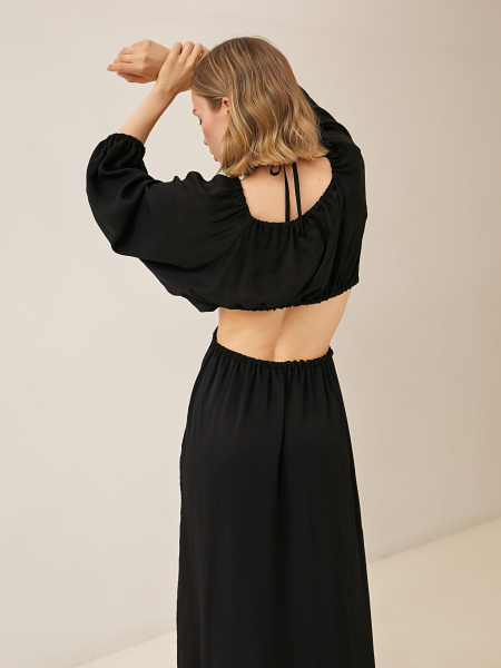 Платье объемное миди I.B.W., цвет: Черный, CD022 купить онлайн