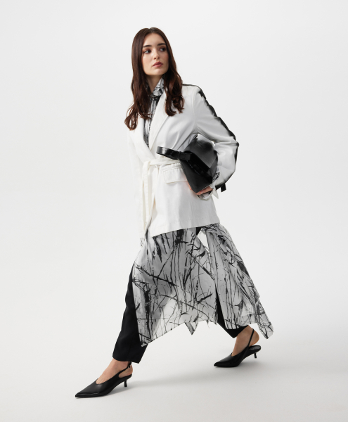 Туника из полупрозрачной ткани GLVR, цвет: белый, 126G21GAC2224 купить онлайн