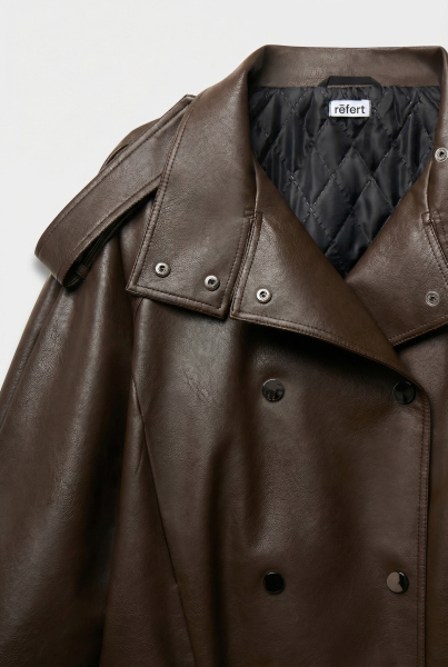 Куртка свободного силуэта из экокожи REFERT, цвет: коричневый, 02-4191/1-2511 купить онлайн